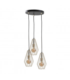Geo Cluster Pendant Ceiling Light Gold, 32cm, 3x E27
