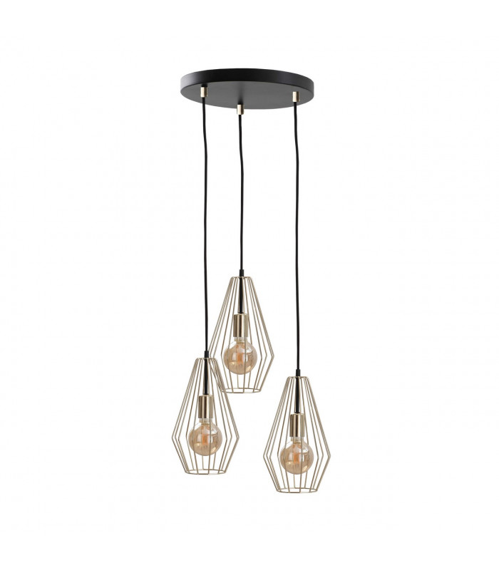 Geo Cluster Pendant Ceiling Light Gold, 32cm, 3x E27