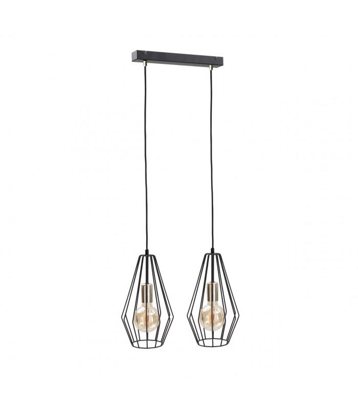Lex Bar Pendant Ceiling Light Gold, 50cm, 2x E27