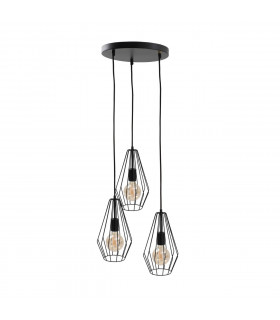Lex Cluster Pendant Ceiling Light Black, 32cm, 3x E27