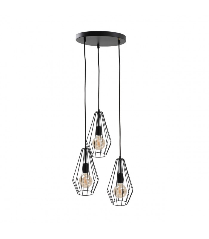 Lex Cluster Pendant Ceiling Light Black, 32cm, 3x E27
