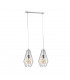 Lex Bar Pendant Ceiling Light Silver, 50cm, 2x E27