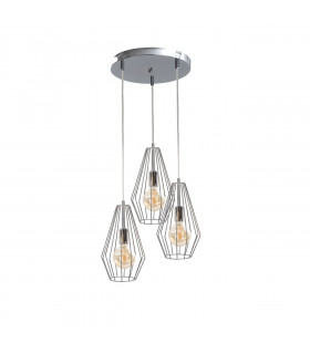 Lex Cluster Pendant Ceiling Light Silver, 32cm, 3x E27
