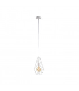 Lex Wire Frame Pendant Ceiling Light White, 19cm, 1x E27