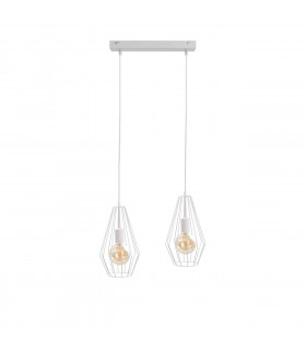 Lex Bar Pendant Ceiling Light White, 50cm, 2x E27