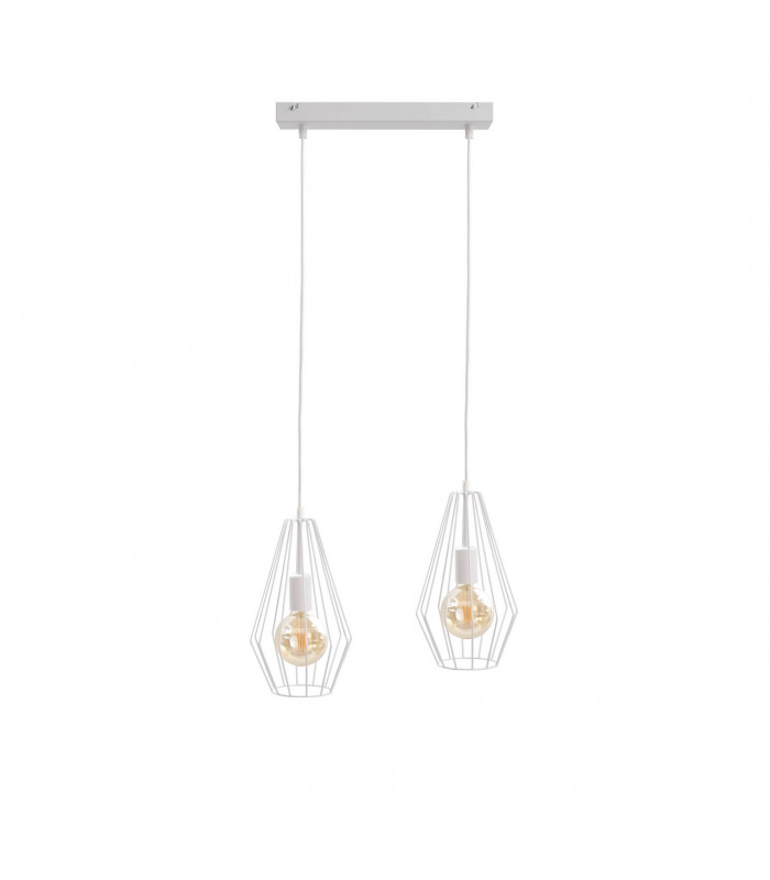 Lex Bar Pendant Ceiling Light White, 50cm, 2x E27