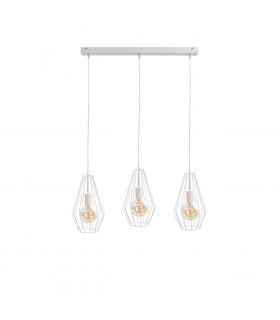 Lex Bar Pendant Ceiling Light White, 60cm, 3x E27
