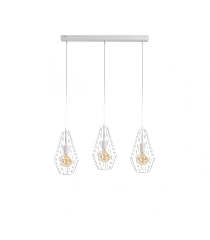 Lex Bar Pendant Ceiling Light White, 60cm, 3x E27