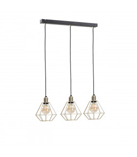 Como Bar Pendant Ceiling Light Gold, 60cm, 3x E27