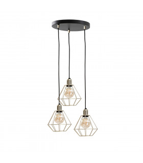 Como Cluster Pendant Ceiling Light Gold, 32cm, 3x E27