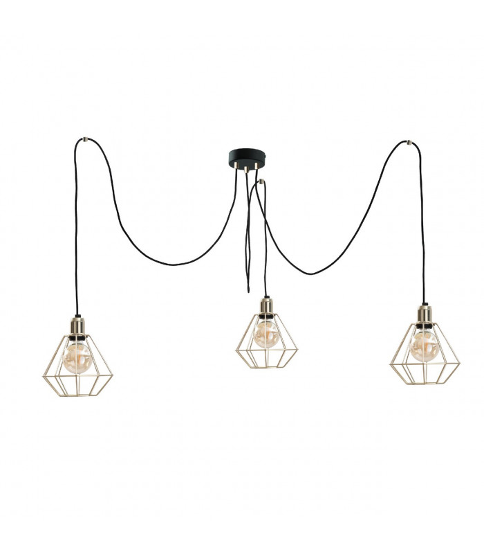 Como Cluster Pendant Ceiling Light Gold, 3x E27