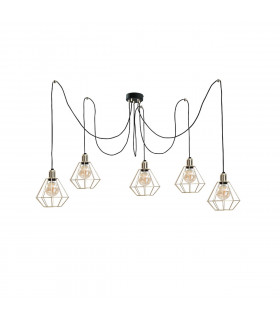 Como Cluster Pendant Ceiling Light Gold, 5x E27