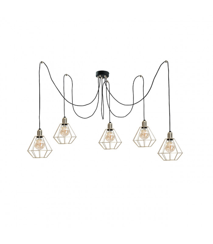 Como Cluster Pendant Ceiling Light Gold, 5x E27