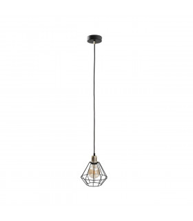 Foskal Wire Frame Pendant Ceiling Light Gold, 20cm, 1x E27