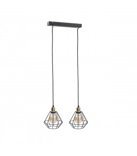 Foskal Bar Pendant Ceiling Light Gold, 50cm, 2x E27