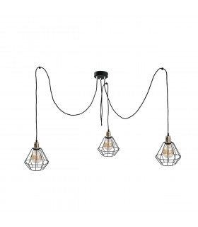 Foskal Cluster Pendant Ceiling Light Gold, 3x E27