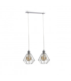 Foskal Bar Pendant Ceiling Light Silver, 50cm, 2x E27