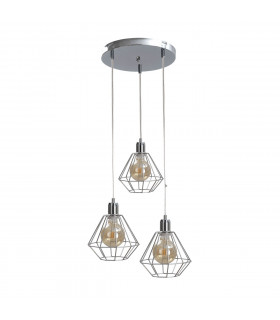 Foskal Cluster Pendant Ceiling Light Silver, 32cm, 3x E27