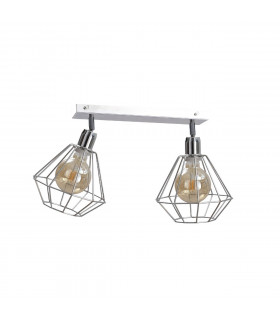 Foskal Twin Ceiling Spotlight Silver, 55cm, 2x E27