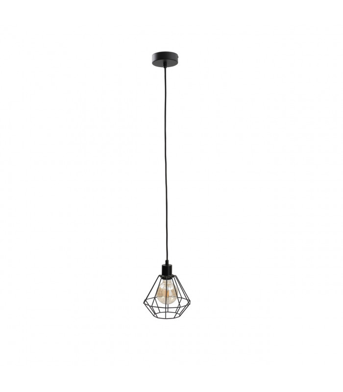 Foskal Wire Frame Pendant Ceiling Light Black, 20cm, 1x E27
