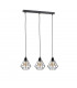 Foskal Bar Pendant Ceiling Light Black, 60cm, 3x E27