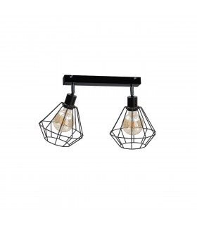 Foskal Twin Ceiling Spotlight Black, 55cm, 2x E27