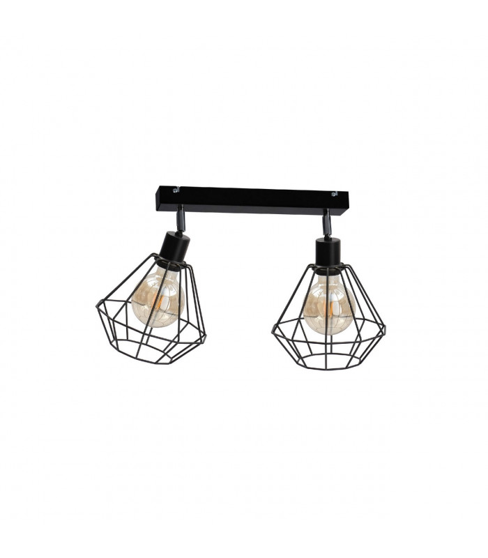 Foskal Twin Ceiling Spotlight Black, 55cm, 2x E27