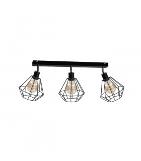 Foskal Ceiling Spotlight Bar Black, 65cm, 3x E27
