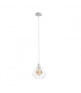 Foskal Wire Frame Pendant Ceiling Light White, 20cm, 1x E27