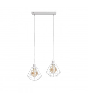 Foskal Bar Pendant Ceiling Light White, 50cm, 2x E27