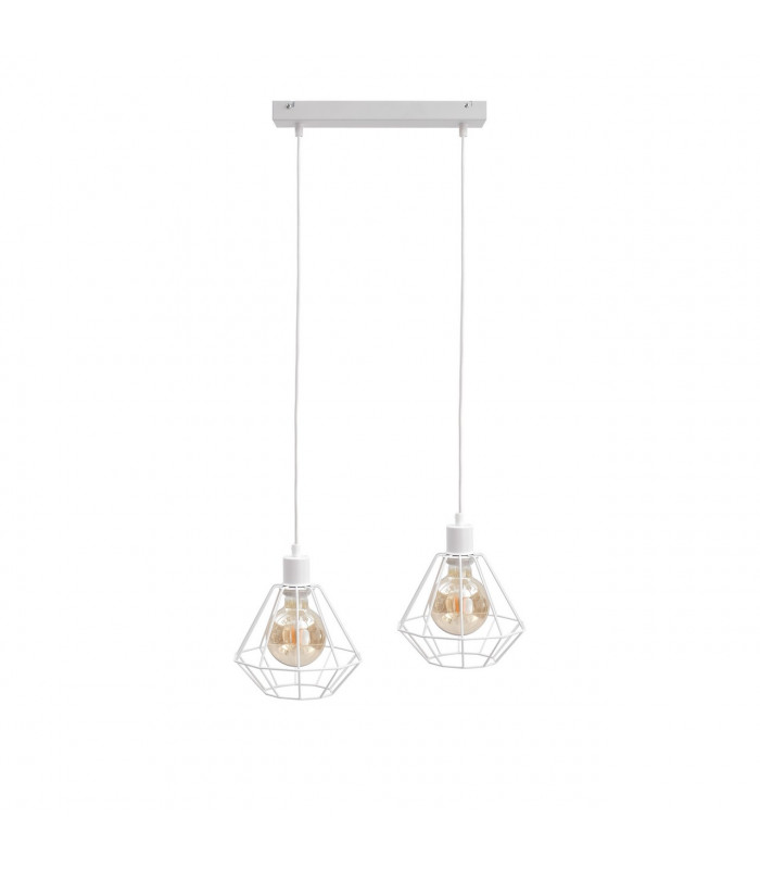 Foskal Bar Pendant Ceiling Light White, 50cm, 2x E27