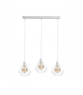 Foskal Bar Pendant Ceiling Light White, 60cm, 3x E27