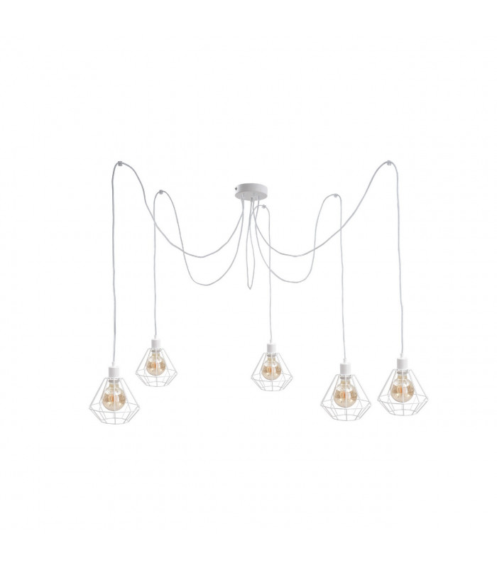 Foskal Cluster Pendant Ceiling Light White, 5x E27