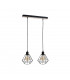 Atwood Bar Pendant Ceiling Light Black, Wood, 53cm, 2x E27