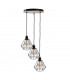 Atwood Cluster Pendant Ceiling Light Black, Wood, 34cm, 3x E27