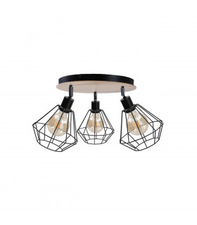 Atwood Ceiling Spotlight Clusters Black, Wood, 34cm, 3x E27