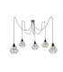 Atwood Cluster Pendant Ceiling Light Black, Wood, 5x E27