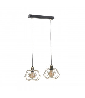 Laya Bar Pendant Ceiling Light Gold, 52cm, 2x E27