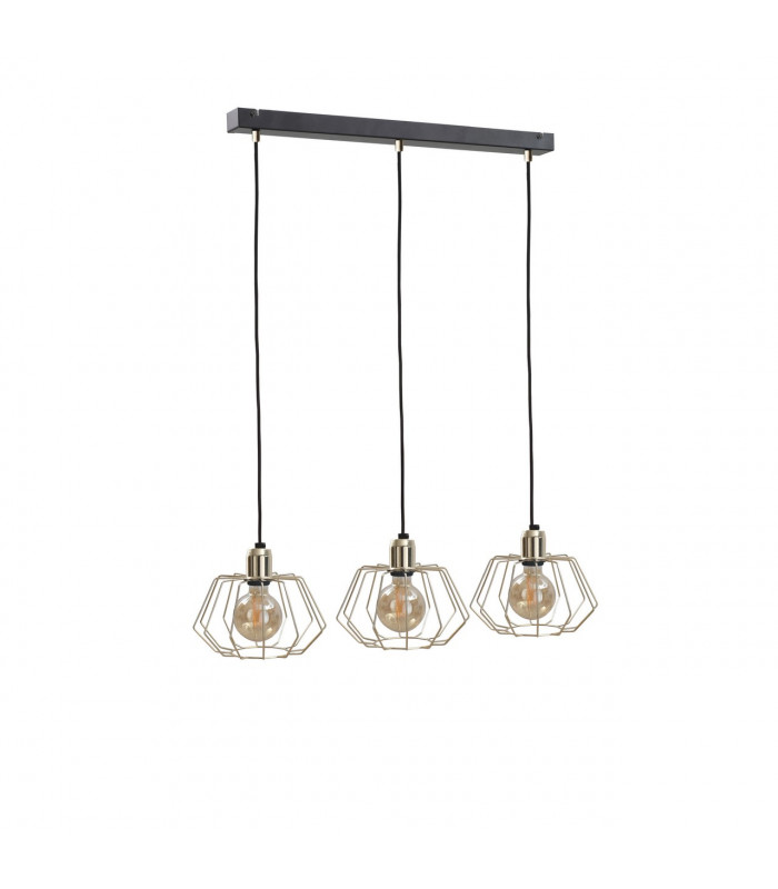 Laya Bar Pendant Ceiling Light Gold, 62cm, 3x E27