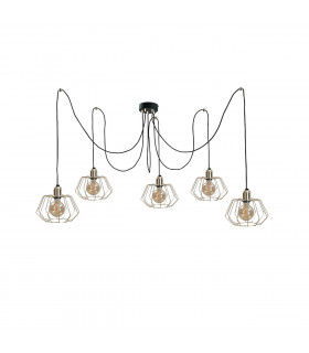 Laya Cluster Pendant Ceiling Light Gold, 5x E27