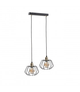 Luna Bar Pendant Ceiling Light Gold, 55cm, 2x E27