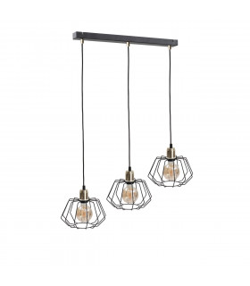 Luna Bar Pendant Ceiling Light Gold, 65cm, 3x E27