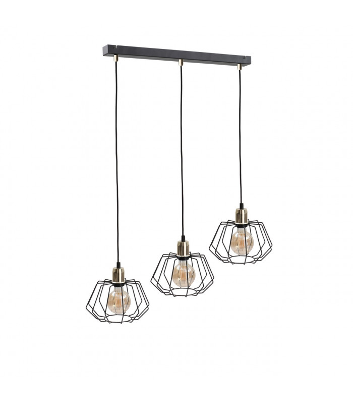 Luna Bar Pendant Ceiling Light Gold, 65cm, 3x E27
