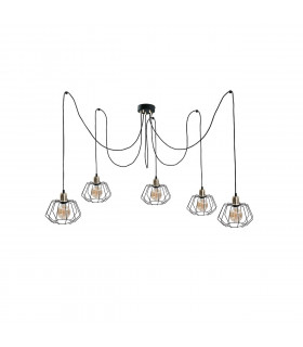 Luna Cluster Pendant Ceiling Light Gold, 5x E27