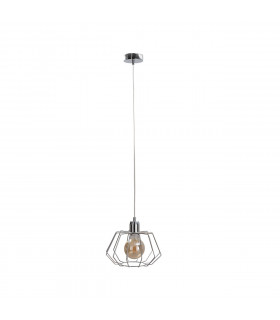 Luna Wire Frame Pendant Ceiling Light Silver, 25cm, 1x E27