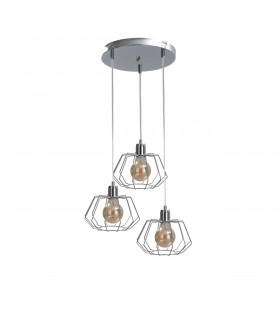 Luna Cluster Pendant Ceiling Light Silver, 32cm, 3x E27