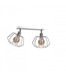 Luna Twin Ceiling Spotlight Silver, 50cm, 2x E27