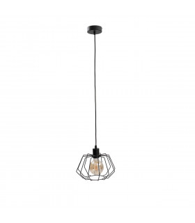 Luna Wire Frame Pendant Ceiling Light Black, 25cm, 1x E27