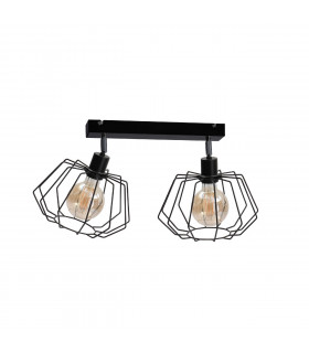 Luna Twin Ceiling Spotlight Black, 50cm, 2x E27