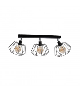 Luna Ceiling Spotlight Bar Black, 63cm, 3x E27